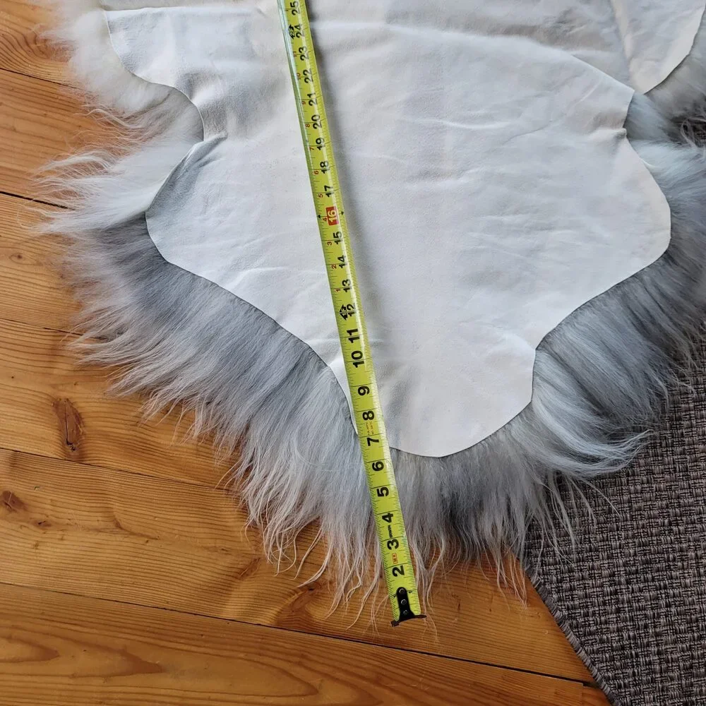 Genuine Icelandic Sheepskin Rug Gray Pelt Throw 53